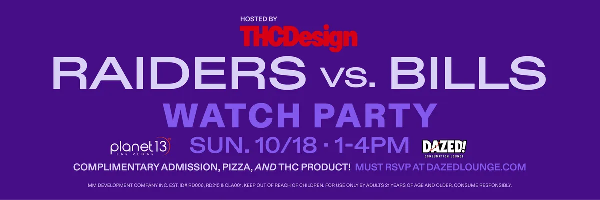 Raiders VS Bills watch party 10/18 1-4pm