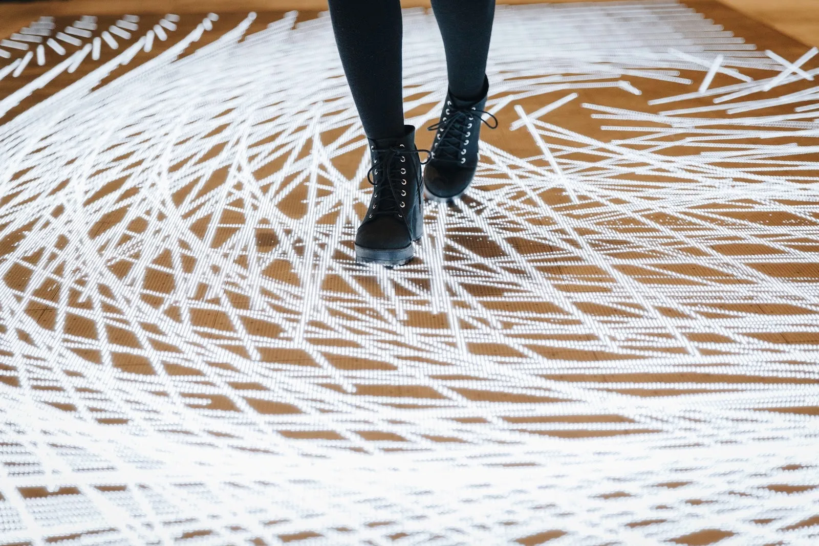 Light patterns across the entrance floor
