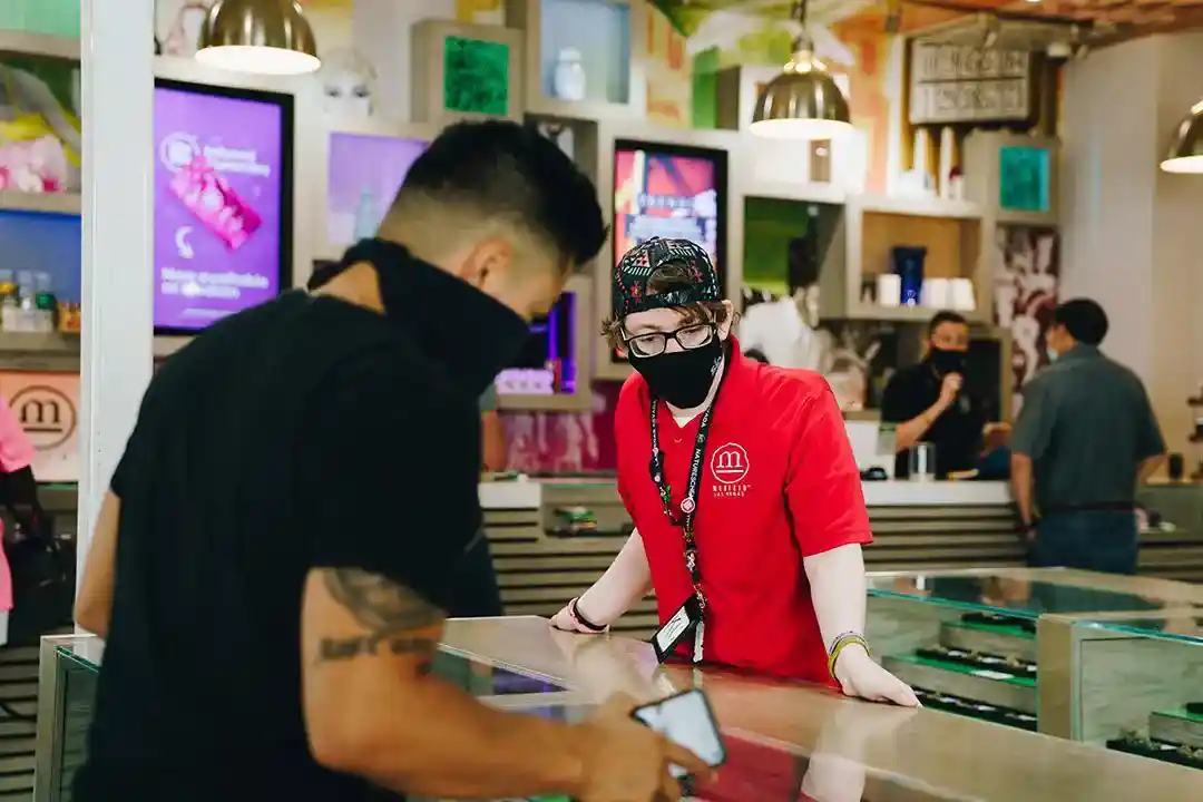 Customer Showing Marijuana Products