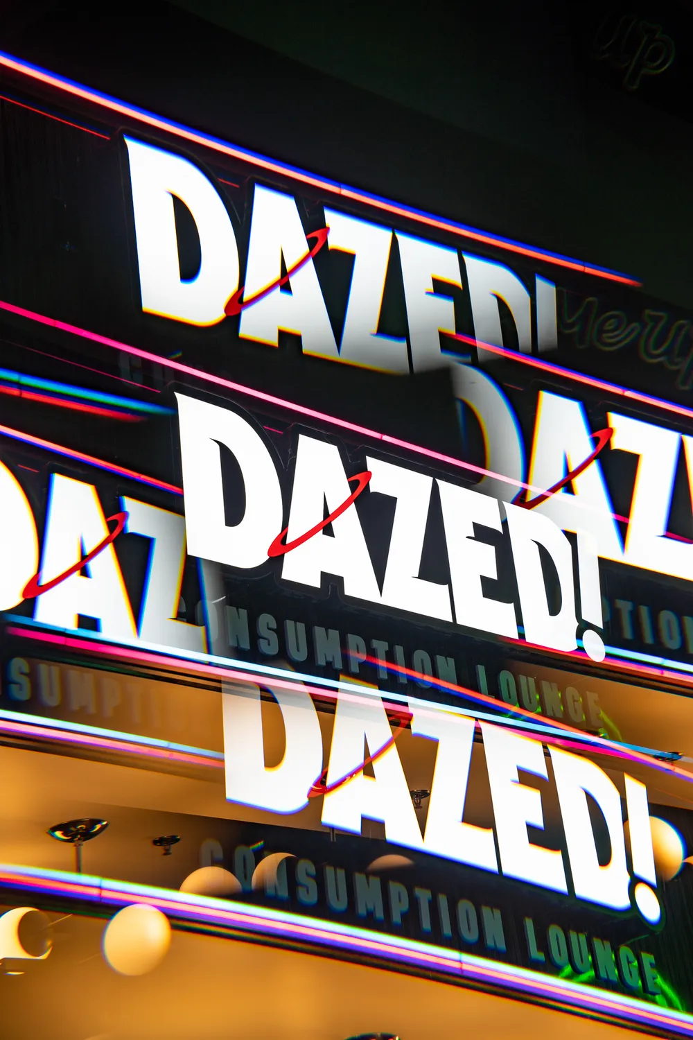 DAZED neon signage wall
