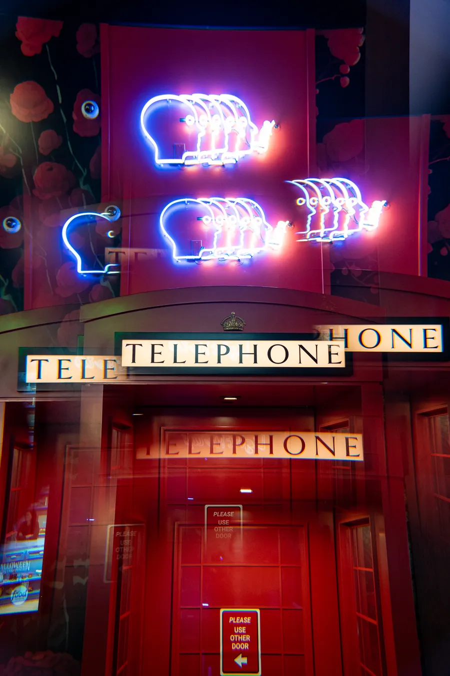 Eclectic neon art inside DAZED